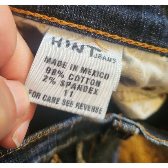 Vintage Y2K Hint Jeans Women's 10 Blue Low Rise Bootcut Embellished Rhinestone - Picture 6 of 6